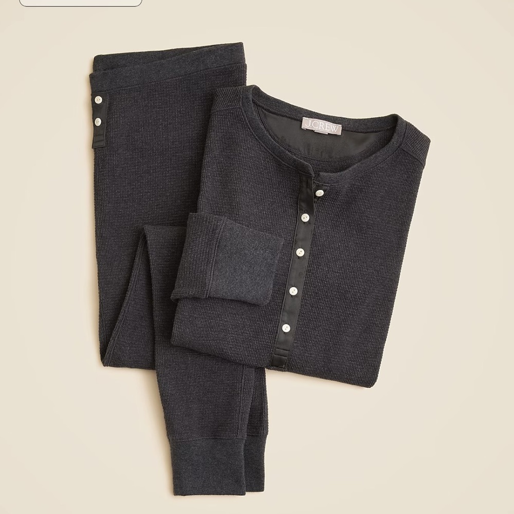 J. Crew Women's waffle knit Charcoal Pajama Set